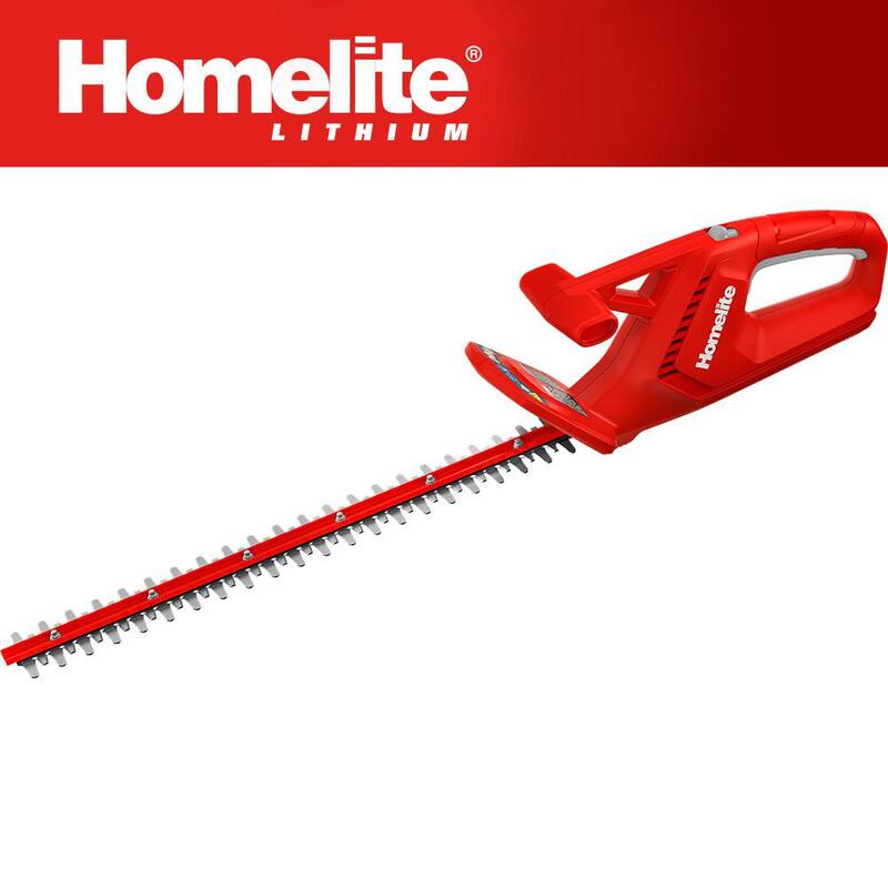 Homelite 12V Lithium 18 in. Cordless Hedge Trimmer with Internal 2.5 Ah Battery and Charger - HOMHT20