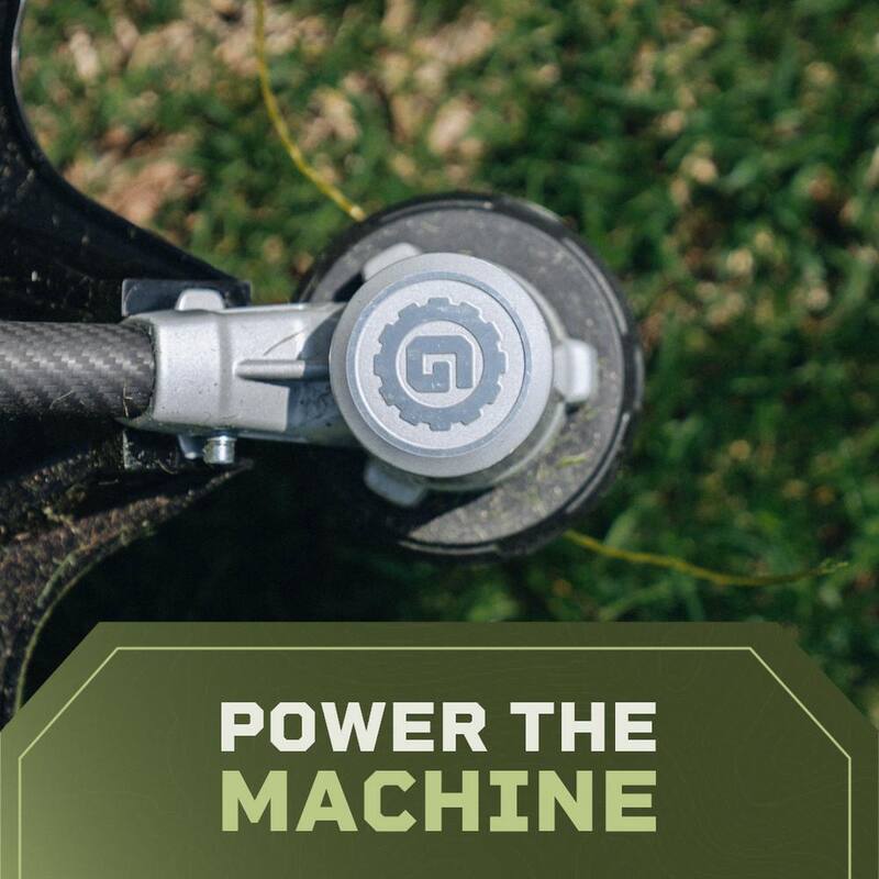 Green Machine 62V 16” Cordless Carbon Fiber Shaft String Trimmer Brushless motor and quick reload spool with 2.5AH Battery and Charger - GMST6200-C
