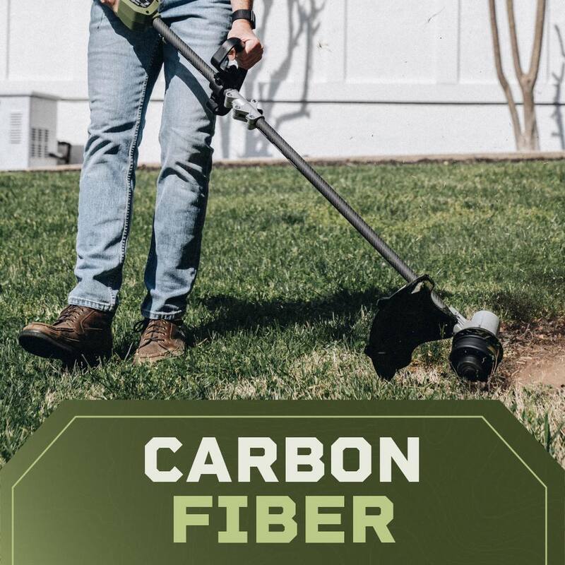 Green Machine 62V 16” Cordless Carbon Fiber Shaft String Trimmer Brushless motor and quick reload spool with 2.5AH Battery and Charger - GMST6200-C