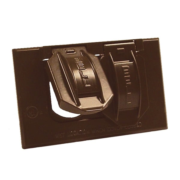 Bell Outdoor Electrical Box Cover, Outlet Box Type, 1 Gang, Aluminum, Flip and Snap Cover - 5180-2