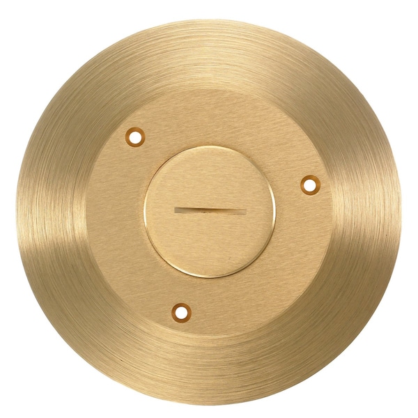 Hubbell Wiring Device-Kellems Cover, Floor Box Type, 1 Gang, Brass - SF2925