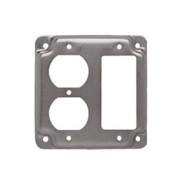 Racoorporated Electrical Box Cover, Square, Steel, Duplex Receptacle and GFCI Cover - 915C