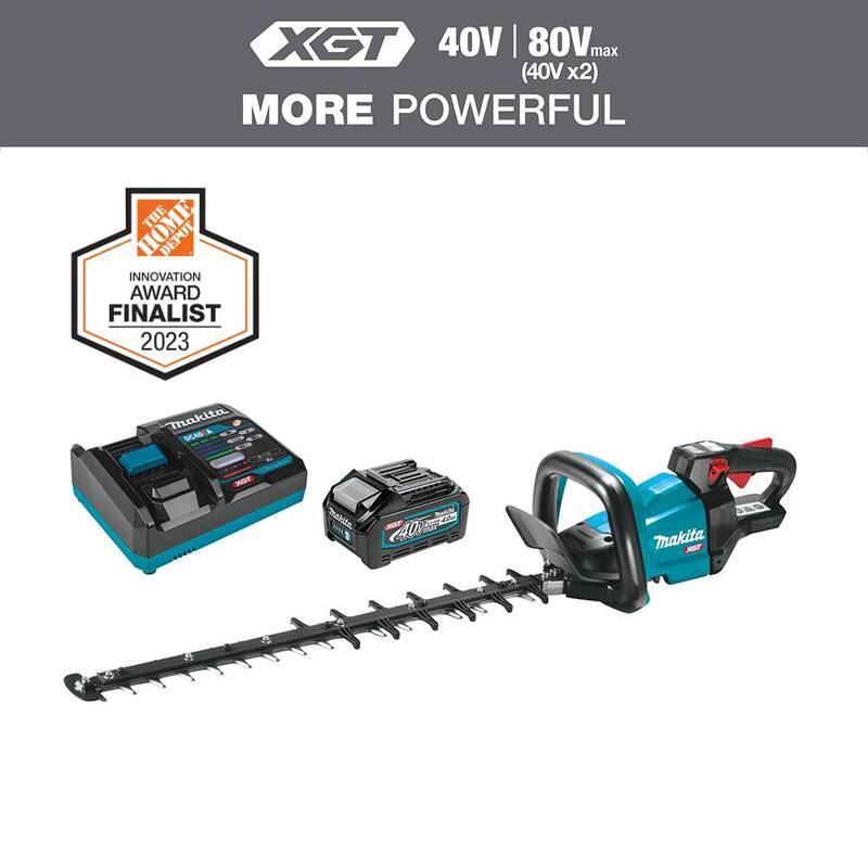 Makita XGT 40V max Brushless Cordless 24 in. Rough Cut Hedge Trimmer Kit (4.0Ah) - GHU01M1
