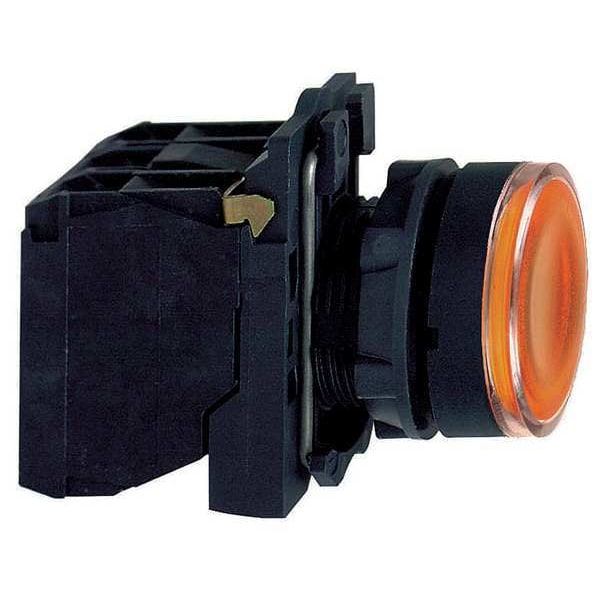 Schneider Electric - Botón pulsador iluminado, 22 mm, 1NA/1NC, Redondo, Amarillo - XB5AW35B5