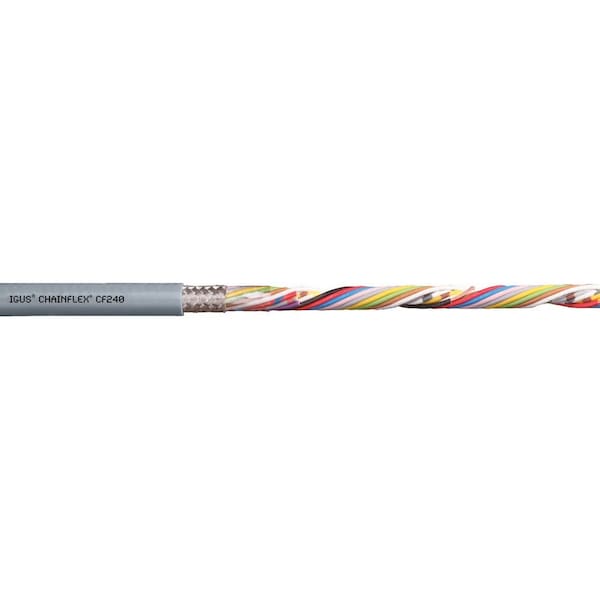 Chainflex Data Cable, PVC, 0.31 in dia, Silver Gray - CF240-03-10