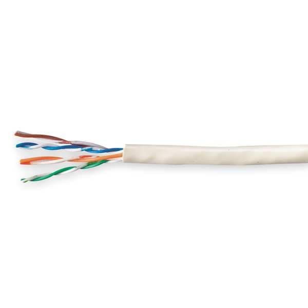 Genspeed Cable, Cat 6, 23 AWG, 1000 ft, White - 7133801