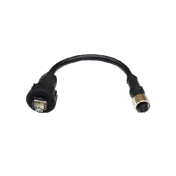 Moxa 10 Cm M12-To-Rj45 Cat-5E Utp Ethernet Cable W/ Ip67-Rated Female - CBL-M12DFF4PRJ45-BK-10-IP67
