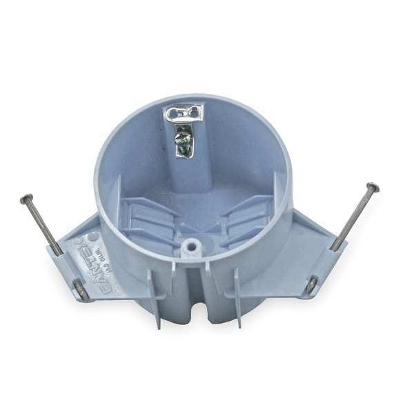 Cantex Electrical Box, 18 cu in, Ceiling Box Type, 1 Gang, Polycarbonate, Round Shape - EZ18CNGR
