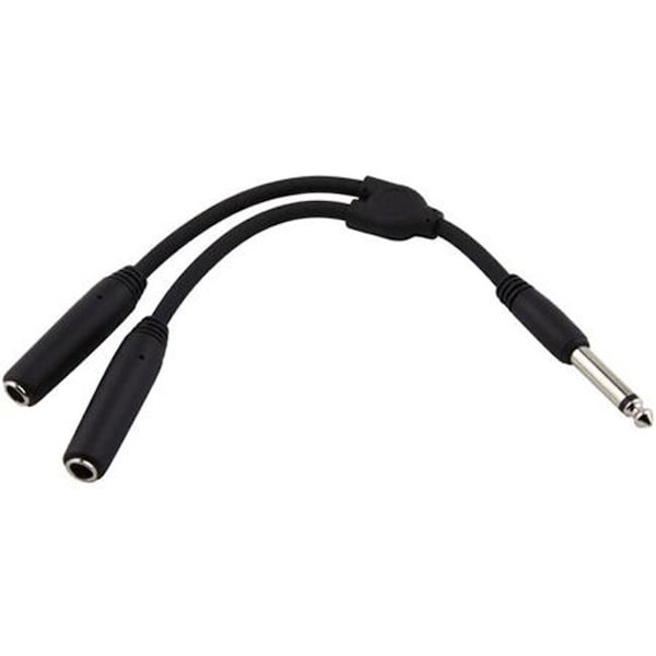 Sonic Boom 6 in. Y Cable; Mono 0.25 in. Male -Dual Mono 0.25 in. Male - SO7875