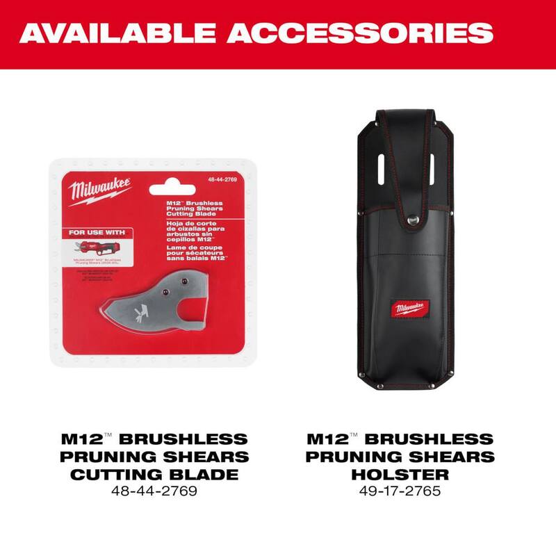 Milwaukee M12 FUEL 8 in. 12V Lithium-Ion Brushless Cordless Battery Hedge Trimmer w/M12 Brushless Pruner Shears (2-Tool) - 2533-20-2534-20