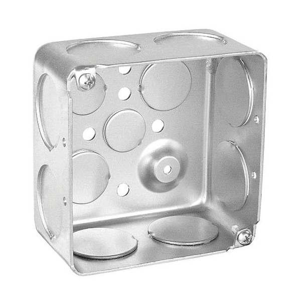 Southwire Electrical Box, 30.3 cu in, Square Box Type, 4 Gangs, Steel, Square Shape - 52171-1DR