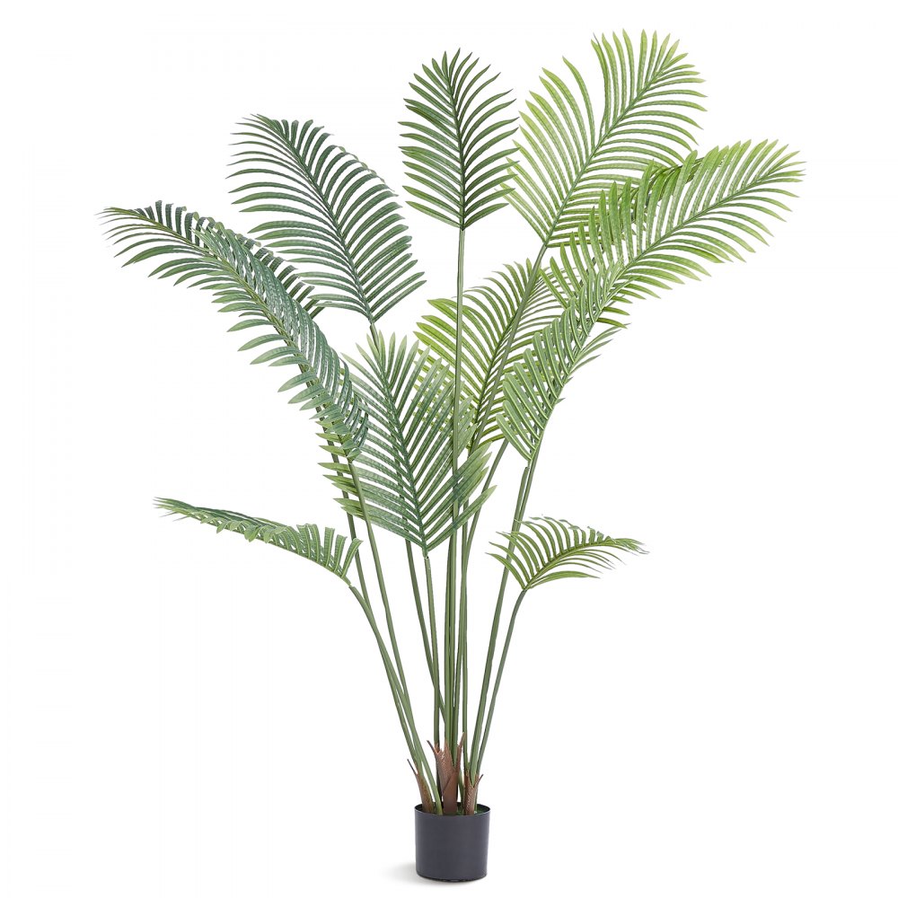 VEVOR Artificial Palm Tree, 6 FT Tall Faux Plant, Secure PE Material & Anti-Tip Tilt Protection Low-Maintenance Plant, Lifelike Green Fake Tree for Home Office Warehouse Decor Indoor Outdoor - RZRDZW6FT1BLLKB97V0