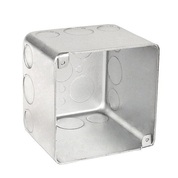 Southwire Electrical Box, 44 cu in, Square Box Type, 4 Gangs, Steel, Square Shape - 52181-SVT