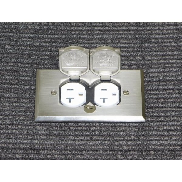 Southwire Electrical Box, 18 cu in, Floor Box Type, 1 Gang, Stainless Steel - FBCVSS-1TR-KIT
