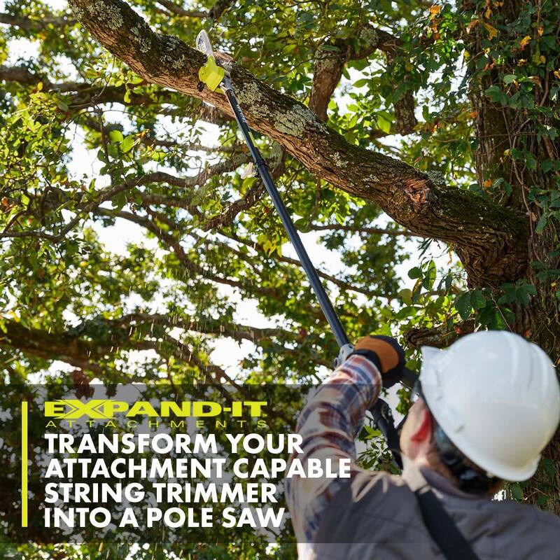 RYOBI 40V HP Brushless 16 in. Cordless Attachment Capable String Trimmer & Pole saw w/4.0 Ah Battery & Charger - RY40HPST01K-RYPRN