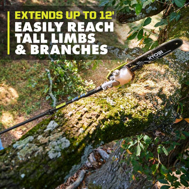 RYOBI 40V HP Brushless 16 in. Cordless Attachment Capable String Trimmer & Pole saw w/4.0 Ah Battery & Charger - RY40HPST01K-RYPRN