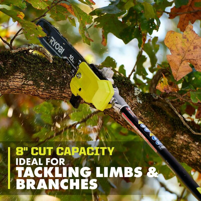 RYOBI 40V HP Brushless 16 in. Cordless Attachment Capable String Trimmer & Pole saw w/4.0 Ah Battery & Charger - RY40HPST01K-RYPRN