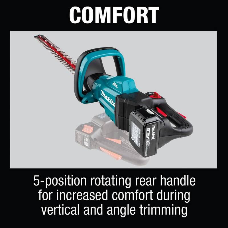 Makita 18V LXT Lithium-Ion Brushless Cordless 30 in. Hedge Trimmer Kit (5.0Ah) with bonus 18V LXT Battery Pack 5.0Ah - XHU08T-BL1850B