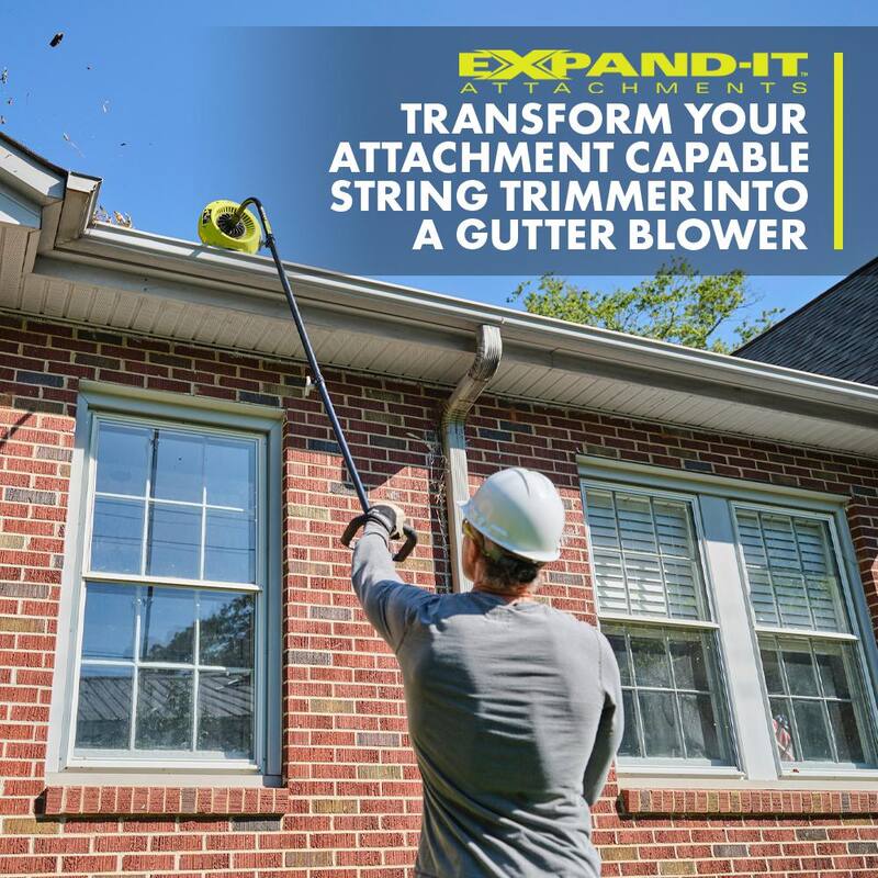 RYOBI 40V HP Brushless 16 in. Cordless Attachment Capable String Trimmer & Gutter Blower w/4.0 Ah Battery & Charger - RY40HPST01K-RYGUT