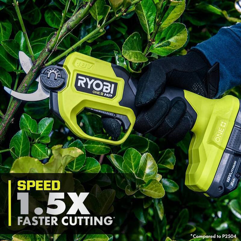 RYOBI ONE+ HP 18V Brushless 22 in. Cordless Battery Hedge Trimmer & Brushless Cordless Pruner w/ 2.0 Ah Battery & Charger - P2680-PNR