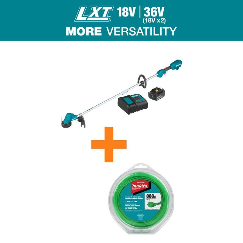 Makita LXT 18V Lithium-Ion Brushless Cordless String Trimmer Kit 4.0Ah with 0.08 in. x 175 ft. Twisted Trimmer Line - XRU23SM1-T03866