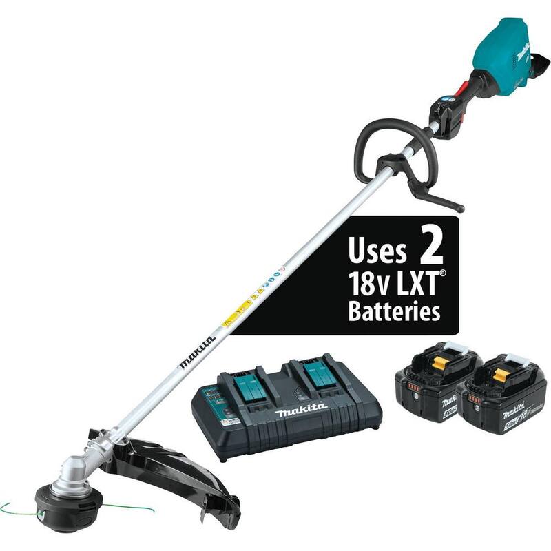 Makita LXT 18V X2 (36V) Lithium-Ion Brushless Cordless String Trimmer Kit (5.0 Ah) with LXT 18V Battery 5.0 Ah (2-Pack) - XRU17PT-BL18502