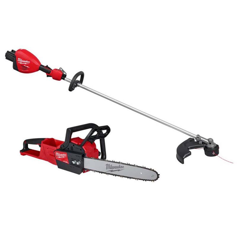 Milwaukee M18 FUEL 18V Brushless Cordless 17 in. Dual Battery Straight Shaft String Trimmer w/M18 FUEL 16 in. Chainsaw (2-Tool) - 3006-20-2727-20