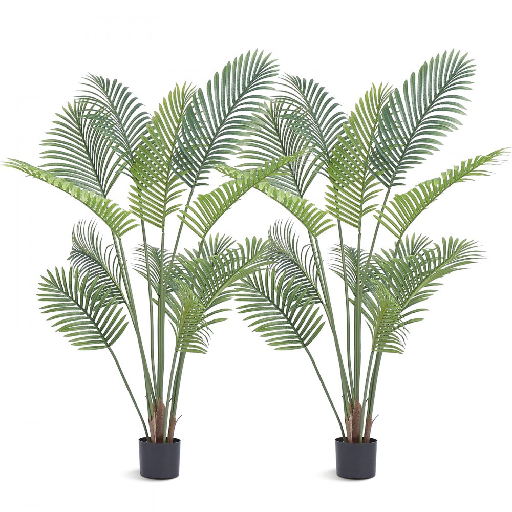 VEVOR Artificial Palm Tree, 5 FT Tall Faux Plant, Secure PE Material & Anti-Tip Tilt Protection Low-Maintenance Plant, Lifelike Green Fake Tree for Home Office Warehouse Decor Indoor Outdoor - RZRDZW5FT2BLZBCF0V0