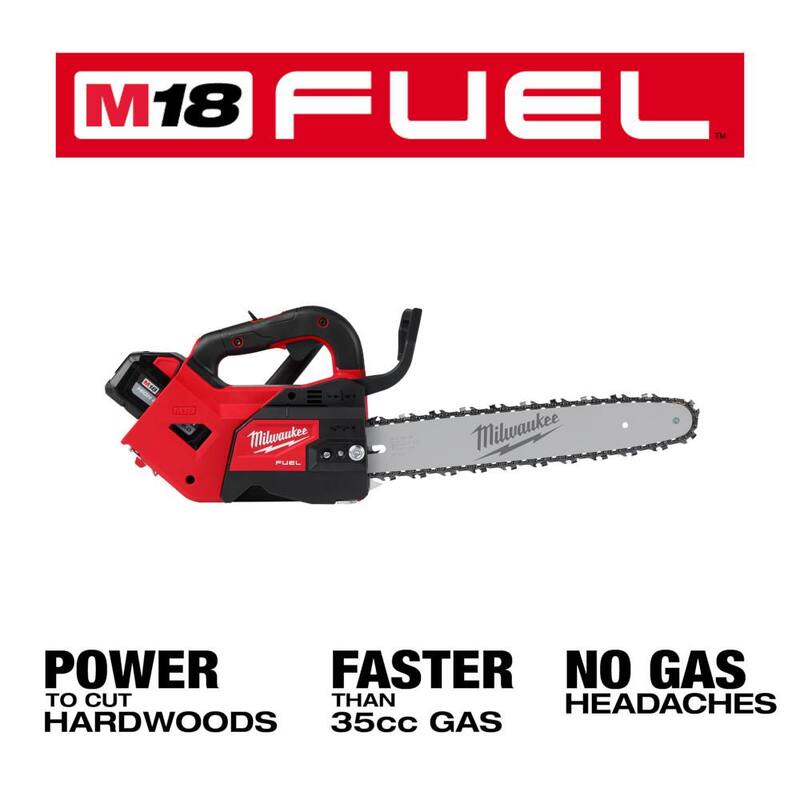 Milwaukee M18 FUEL 18V Brushless Cordless 17 in. Dual Battery String Trimmer w/Top Handle Chainsaw, (4) Battery, (2) Charger - 3006-22-2826-22T
