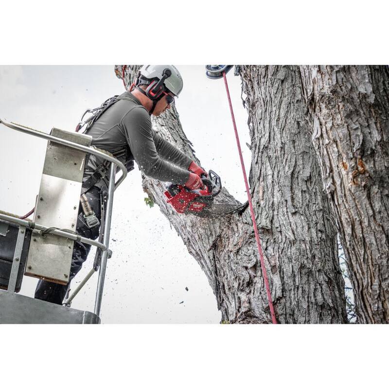 Milwaukee M18 FUEL 18V Brushless Cordless 17 in. Dual Battery Straight Shaft String Trimmer w/14 in. Top Handle Chainsaw (2-Tool) - 3006-20-2826-20T
