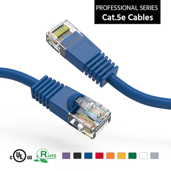 Cable de red Ethernet UTP CAT5E con botas - 4 pies - Azul - 100500BL