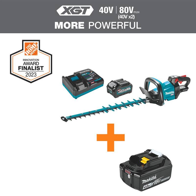 Makita XGT 40V max Brushless Cordless 24 in. Hedge Trimmer Kit (4.0Ah) with XGT 40V Max 4.0Ah Battery - GHU02M1-BL4040