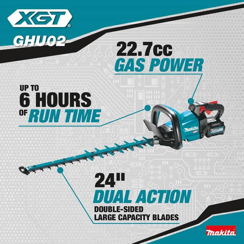 Makita XGT 40V max Brushless Cordless 24 in. Hedge Trimmer Kit (4.0Ah) with XGT 40V Max 4.0Ah Battery - GHU02M1-BL4040