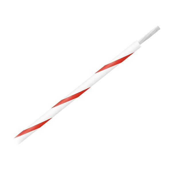 Pacer Group Pacer 14 AWG Gauge Striped Marine Wire 500ft Spool - White w/Red Stripe - WUL14WH-2-500