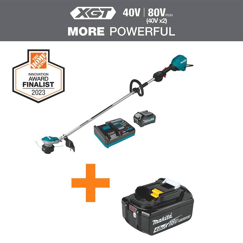 Makita XGT 40V max Brushless Cordless 15 in. String Trimmer Kit (4.0 Ah) with XGT 40V Max 4.0Ah Battery - GRU01M1-BL4040