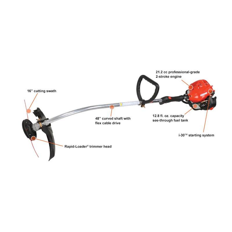 ECHO 21.2 cc Gas 2-Stroke Curved Shaft String Trimmer with Rapid-Loader Trimmer Head - GT-225