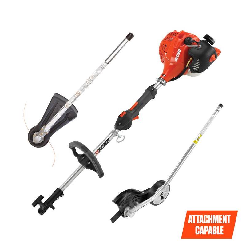 ECHO 21.2 cc Gas 2-Stroke Attachment Capable Straight Shaft String Trimmer with Speed-Feed Head and Curved Shaft Edger Kit - PAS-225VP