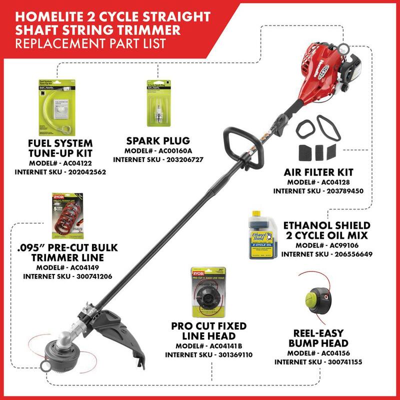 Homelite 2-Stroke 26 cc Straight Shaft Gas Trimmer - UT26SSL3vnm