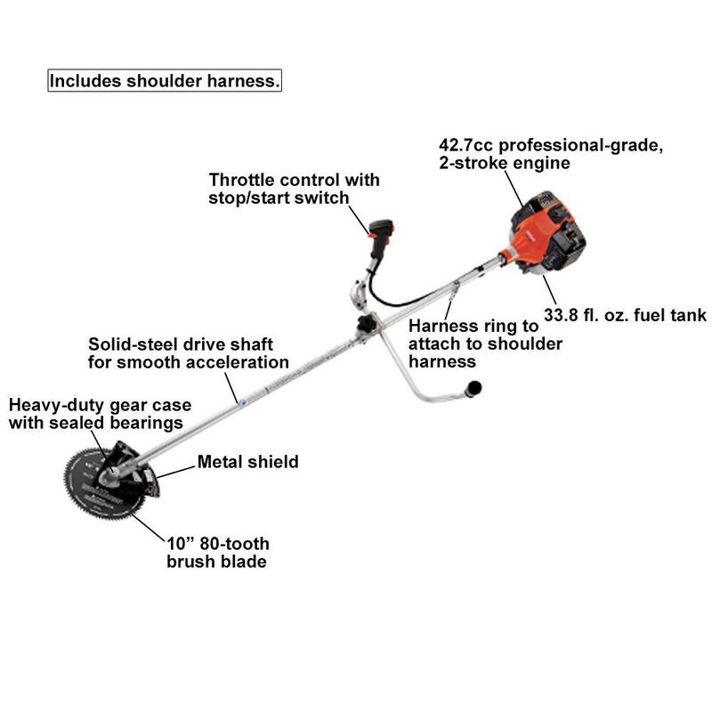 ECHO 42.7 cc Gas 2-Stroke U-Handle Trimmer/Brushcutter - SRM-410U
