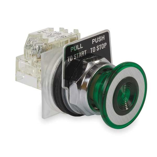 Schneider Electric Botón de pulsación no iluminado, 30 mm, 1NA/1NC, verde - 9001KR9GH13