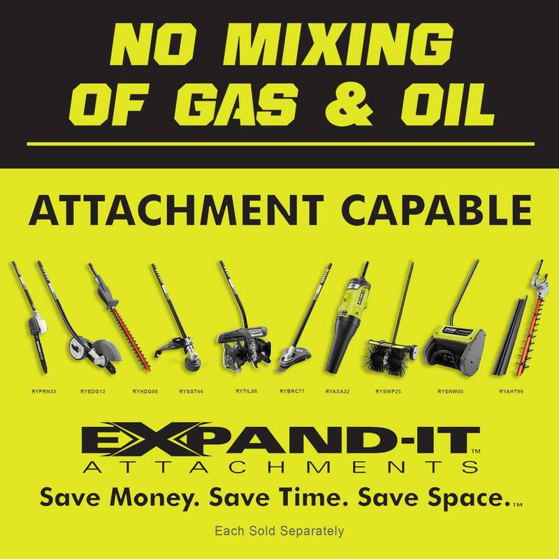 RYOBI 4-Stroke 30 cc Attachment Capable Straight Shaft Gas Trimmer - RY4CSS