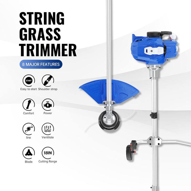 WILD BADGER POWER 52 cc Gas 2-Stroke 2-in-1 Brush Cutter and String Hand Held Trimmer - WBP52BCI