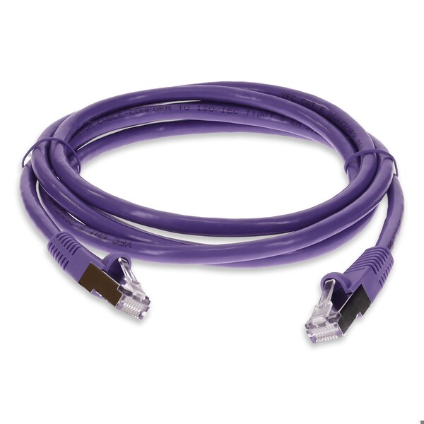Add-On 3FT RJ-45 MALE TO RJ-45 MALE SHIELDED STRAIGHT PURPLE CAT6 STP COPPER - ADD-3FCAT6S-PE