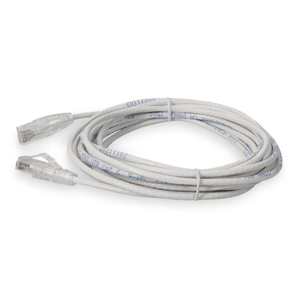 Add-On 35FT RJ-45 MACHO A RJ-45 MACHO RECTO BLANCO CAT6 DELGADO UTP COBRE PVC - ADD-35FSLCAT6-WE