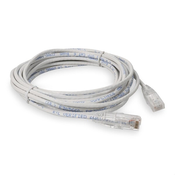 Add-On 35FT RJ-45 MACHO A RJ-45 MACHO RECTO BLANCO CAT6 DELGADO UTP COBRE PVC - ADD-35FSLCAT6-WE