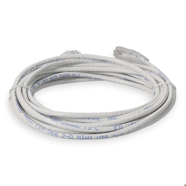 Add-On 35FT RJ-45 MACHO A RJ-45 MACHO RECTO BLANCO CAT6 DELGADO UTP COBRE PVC - ADD-35FSLCAT6-WE
