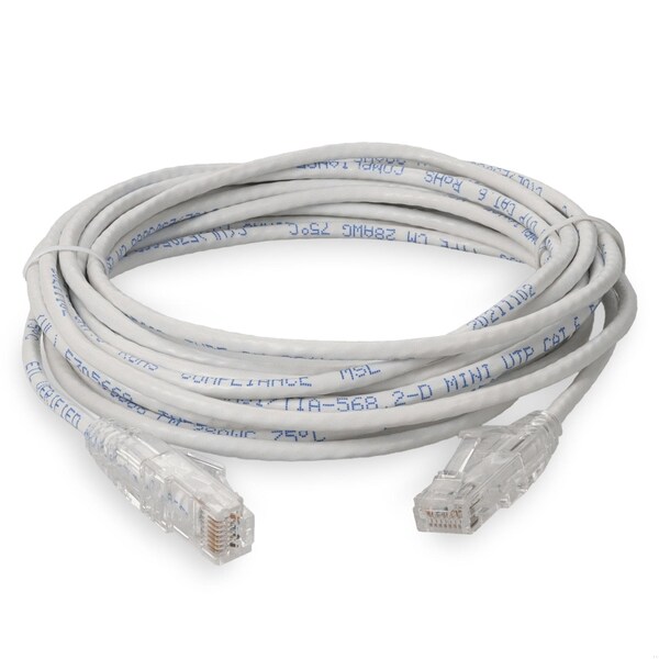 Add-On 35FT RJ-45 MACHO A RJ-45 MACHO RECTO BLANCO CAT6 DELGADO UTP COBRE PVC - ADD-35FSLCAT6-WE