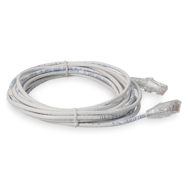 Add-On 35FT RJ-45 MACHO A RJ-45 MACHO RECTO BLANCO CAT6 DELGADO UTP COBRE PVC - ADD-35FSLCAT6-WE