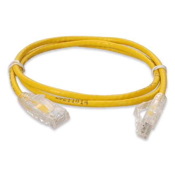Add-On 7FT RJ-45 MALE TO RJ-45 MALE CAT6A STRAIGHT BOOTED, SNAGLESS YELLOW SL - ADD-7FSLCAT6A-YW