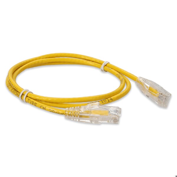 Add-On 7FT RJ-45 MALE TO RJ-45 MALE CAT6A STRAIGHT BOOTED, SNAGLESS YELLOW SL - ADD-7FSLCAT6A-YW